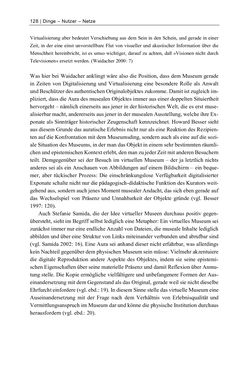 Bild der Seite - 128 - in Dinge – Nutzer – Netze - Von der Virtualisierung des Musealen zur Musealisierung des Virtuellen