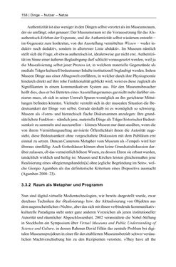 Bild der Seite - 158 - in Dinge – Nutzer – Netze - Von der Virtualisierung des Musealen zur Musealisierung des Virtuellen