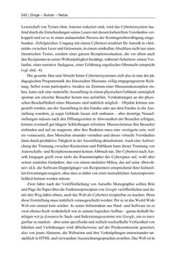 Image of the Page - 240 - in Dinge – Nutzer – Netze - Von der Virtualisierung des Musealen zur Musealisierung des Virtuellen