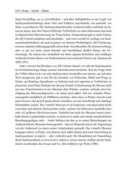 Bild der Seite - 244 - in Dinge – Nutzer – Netze - Von der Virtualisierung des Musealen zur Musealisierung des Virtuellen