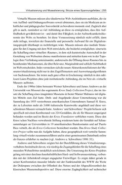 Image of the Page - 255 - in Dinge – Nutzer – Netze - Von der Virtualisierung des Musealen zur Musealisierung des Virtuellen
