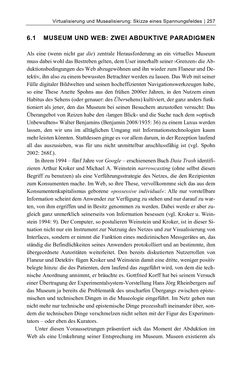 Image of the Page - 257 - in Dinge – Nutzer – Netze - Von der Virtualisierung des Musealen zur Musealisierung des Virtuellen