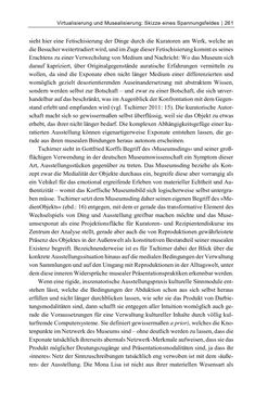 Image of the Page - 261 - in Dinge – Nutzer – Netze - Von der Virtualisierung des Musealen zur Musealisierung des Virtuellen