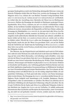 Image of the Page - 263 - in Dinge – Nutzer – Netze - Von der Virtualisierung des Musealen zur Musealisierung des Virtuellen