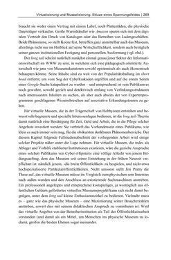 Image of the Page - 269 - in Dinge – Nutzer – Netze - Von der Virtualisierung des Musealen zur Musealisierung des Virtuellen