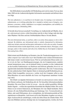 Image of the Page - 287 - in Dinge – Nutzer – Netze - Von der Virtualisierung des Musealen zur Musealisierung des Virtuellen
