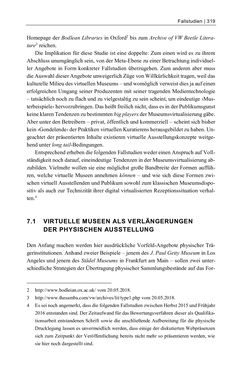 Bild der Seite - 319 - in Dinge – Nutzer – Netze - Von der Virtualisierung des Musealen zur Musealisierung des Virtuellen