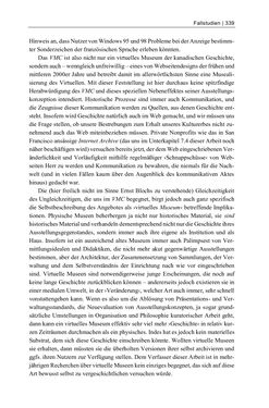 Bild der Seite - 339 - in Dinge – Nutzer – Netze - Von der Virtualisierung des Musealen zur Musealisierung des Virtuellen