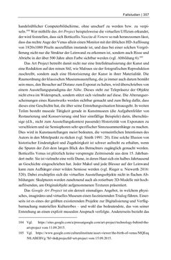 Image of the Page - 357 - in Dinge – Nutzer – Netze - Von der Virtualisierung des Musealen zur Musealisierung des Virtuellen