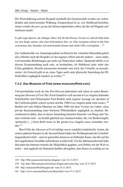 Image of the Page - 366 - in Dinge – Nutzer – Netze - Von der Virtualisierung des Musealen zur Musealisierung des Virtuellen