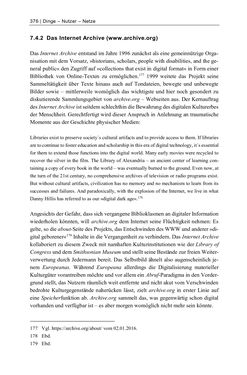 Bild der Seite - 376 - in Dinge – Nutzer – Netze - Von der Virtualisierung des Musealen zur Musealisierung des Virtuellen