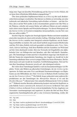 Bild der Seite - 378 - in Dinge – Nutzer – Netze - Von der Virtualisierung des Musealen zur Musealisierung des Virtuellen