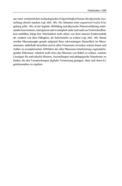 Image of the Page - 395 - in Dinge – Nutzer – Netze - Von der Virtualisierung des Musealen zur Musealisierung des Virtuellen