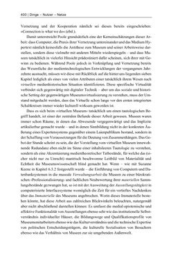 Image of the Page - 400 - in Dinge – Nutzer – Netze - Von der Virtualisierung des Musealen zur Musealisierung des Virtuellen
