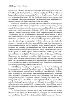 Image of the Page - 402 - in Dinge – Nutzer – Netze - Von der Virtualisierung des Musealen zur Musealisierung des Virtuellen