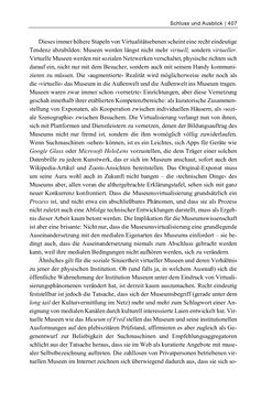 Image of the Page - 407 - in Dinge – Nutzer – Netze - Von der Virtualisierung des Musealen zur Musealisierung des Virtuellen