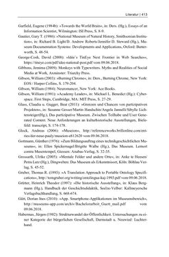 Bild der Seite - 413 - in Dinge – Nutzer – Netze - Von der Virtualisierung des Musealen zur Musealisierung des Virtuellen