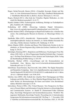 Image of the Page - 421 - in Dinge – Nutzer – Netze - Von der Virtualisierung des Musealen zur Musealisierung des Virtuellen