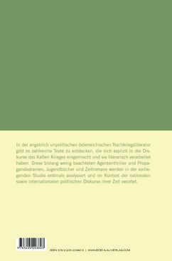 Image of the Page - Einband hinten - in Diskurse des Kalten Krieges - Eine andere österreichische Nachkriegsliteratur