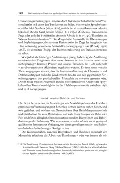 Bild der Seite - 120 - in Die vielsprachige Seele Kakaniens - Übersetzen und Dolmetschen in der Habsburgermonarchie 1848 bis 1918