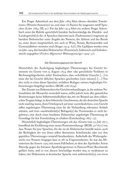 Image of the Page - 140 - in Die vielsprachige Seele Kakaniens - Übersetzen und Dolmetschen in der Habsburgermonarchie 1848 bis 1918