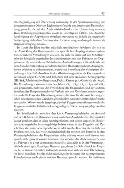 Bild der Seite - 177 - in Die vielsprachige Seele Kakaniens - Übersetzen und Dolmetschen in der Habsburgermonarchie 1848 bis 1918