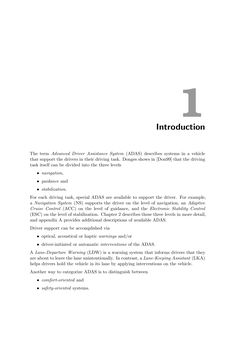 Image of the Page - 1 - in Integration of Advanced Driver Assistance Systems on Full-Vehicle Level - Parametrization of an Adaptive Cruise Control System Based on Test Drives