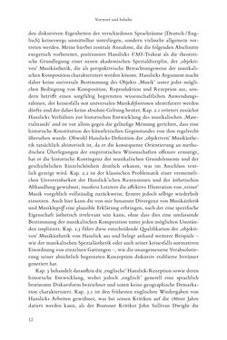 Bild der Seite - 12 - in Re-Reading Hanslick's Aesheticts - Die Rezeption Eduard Hanslicks im englischen Sprachraum und ihre diskursiven Grundlagen