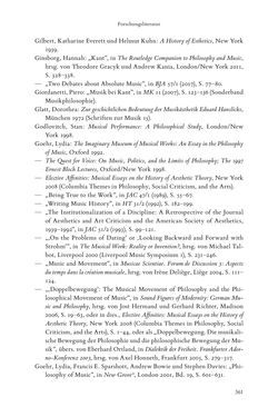 Bild der Seite - 361 - in Re-Reading Hanslick's Aesheticts - Die Rezeption Eduard Hanslicks im englischen Sprachraum und ihre diskursiven Grundlagen