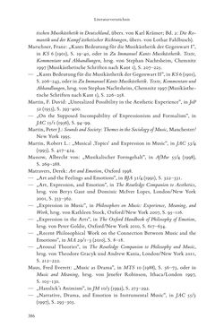 Bild der Seite - 386 - in Re-Reading Hanslick's Aesheticts - Die Rezeption Eduard Hanslicks im englischen Sprachraum und ihre diskursiven Grundlagen
