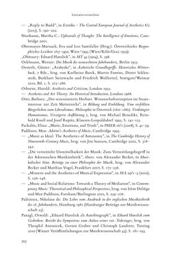 Bild der Seite - 392 - in Re-Reading Hanslick's Aesheticts - Die Rezeption Eduard Hanslicks im englischen Sprachraum und ihre diskursiven Grundlagen
