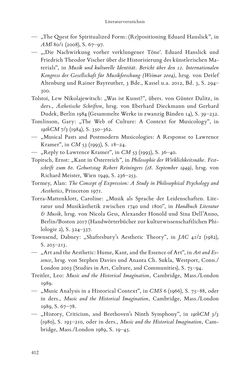 Bild der Seite - 412 - in Re-Reading Hanslick's Aesheticts - Die Rezeption Eduard Hanslicks im englischen Sprachraum und ihre diskursiven Grundlagen