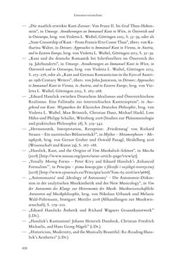 Image of the Page - 418 - in Re-Reading Hanslick's Aesheticts - Die Rezeption Eduard Hanslicks im englischen Sprachraum und ihre diskursiven Grundlagen