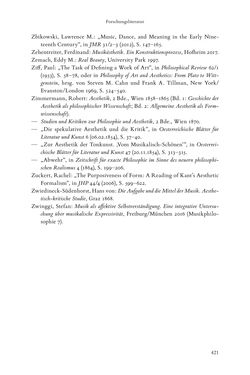 Image of the Page - 421 - in Re-Reading Hanslick's Aesheticts - Die Rezeption Eduard Hanslicks im englischen Sprachraum und ihre diskursiven Grundlagen