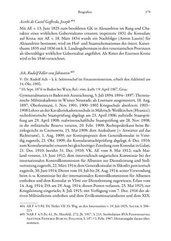 Image of the Page - 179 - in Die effektiven Konsuln Österreich(-Ungarns) von 1825-1918 - Ihre Ausbildung, Arbeitsverhältnisse und Biografien