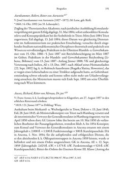 Image of the Page - 191 - in Die effektiven Konsuln Österreich(-Ungarns) von 1825-1918 - Ihre Ausbildung, Arbeitsverhältnisse und Biografien