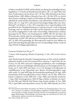 Bild der Seite - 227 - in Die effektiven Konsuln Österreich(-Ungarns) von 1825-1918 - Ihre Ausbildung, Arbeitsverhältnisse und Biografien