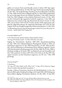 Image of the Page - 242 - in Die effektiven Konsuln Österreich(-Ungarns) von 1825-1918 - Ihre Ausbildung, Arbeitsverhältnisse und Biografien