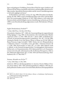 Image of the Page - 274 - in Die effektiven Konsuln Österreich(-Ungarns) von 1825-1918 - Ihre Ausbildung, Arbeitsverhältnisse und Biografien