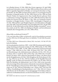 Bild der Seite - 337 - in Die effektiven Konsuln Österreich(-Ungarns) von 1825-1918 - Ihre Ausbildung, Arbeitsverhältnisse und Biografien