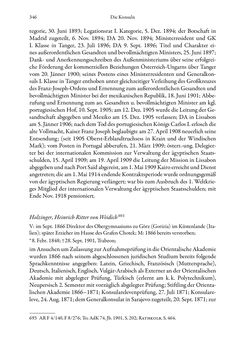 Bild der Seite - 346 - in Die effektiven Konsuln Österreich(-Ungarns) von 1825-1918 - Ihre Ausbildung, Arbeitsverhältnisse und Biografien