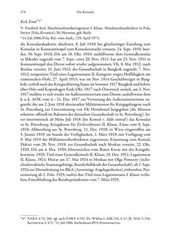 Bild der Seite - 376 - in Die effektiven Konsuln Österreich(-Ungarns) von 1825-1918 - Ihre Ausbildung, Arbeitsverhältnisse und Biografien
