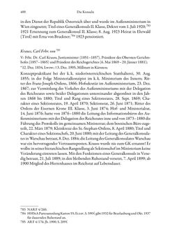 Image of the Page - 400 - in Die effektiven Konsuln Österreich(-Ungarns) von 1825-1918 - Ihre Ausbildung, Arbeitsverhältnisse und Biografien