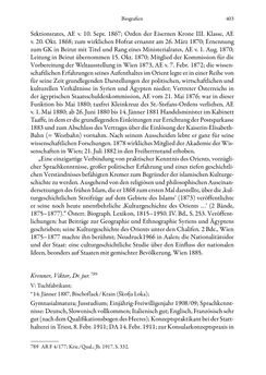 Image of the Page - 403 - in Die effektiven Konsuln Österreich(-Ungarns) von 1825-1918 - Ihre Ausbildung, Arbeitsverhältnisse und Biografien