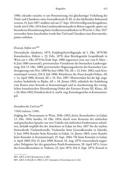 Image of the Page - 413 - in Die effektiven Konsuln Österreich(-Ungarns) von 1825-1918 - Ihre Ausbildung, Arbeitsverhältnisse und Biografien