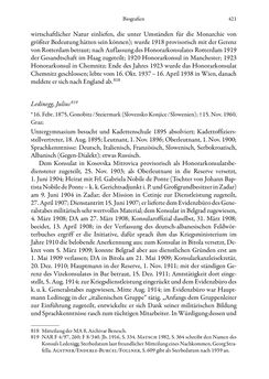 Image of the Page - 421 - in Die effektiven Konsuln Österreich(-Ungarns) von 1825-1918 - Ihre Ausbildung, Arbeitsverhältnisse und Biografien