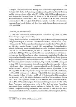 Image of the Page - 425 - in Die effektiven Konsuln Österreich(-Ungarns) von 1825-1918 - Ihre Ausbildung, Arbeitsverhältnisse und Biografien