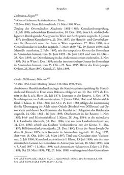 Image of the Page - 429 - in Die effektiven Konsuln Österreich(-Ungarns) von 1825-1918 - Ihre Ausbildung, Arbeitsverhältnisse und Biografien