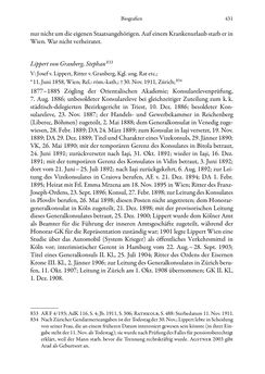 Image of the Page - 431 - in Die effektiven Konsuln Österreich(-Ungarns) von 1825-1918 - Ihre Ausbildung, Arbeitsverhältnisse und Biografien