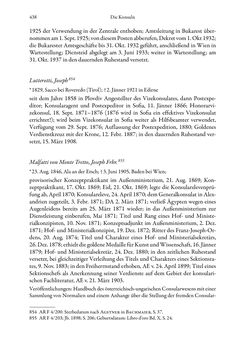 Image of the Page - 438 - in Die effektiven Konsuln Österreich(-Ungarns) von 1825-1918 - Ihre Ausbildung, Arbeitsverhältnisse und Biografien